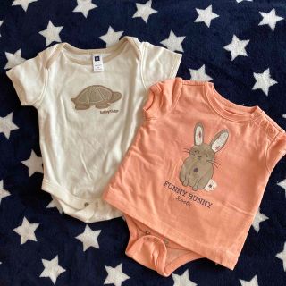 ベビーギャップ(babyGAP)のbabyGAP半袖ボディスーツ2枚セット(ロンパース)