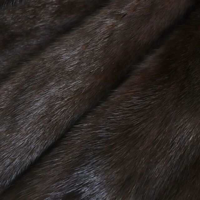 未使用品▽定価68万円 MINK ダークミンク 裏地花柄刺繍入り 本毛皮