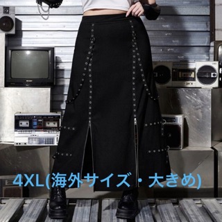 【 大きいサイズ 】裾ファスナー ロングスカート(ロングスカート)
