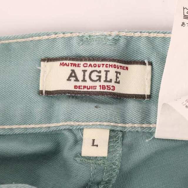 AIGLE(エーグル)のエーグル ロングパンツ ボーイフレンド 無地 ボトムス カジュアルパンツ 麻/リネン混 ストレッチ レディース Lサイズ グリーン AIGLE レディースのパンツ(その他)の商品写真