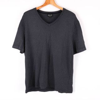 ジョルジオアルマーニ(Giorgio Armani)のジョルジオアルマーニ 半袖Tシャツ Vネック トップス 伊製 大きいサイズ ストレッチ メンズ 56(ITL)サイズ ネイビー GIORGIO ARMANI(Tシャツ/カットソー(半袖/袖なし))