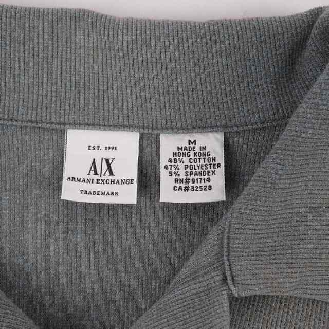 ARMANI EXCHANGE(アルマーニエクスチェンジ)のアルマーニエクスチェンジ 半袖ポロシャツ 無地 スキッパーカラー トップス ストレッチ メンズ Mサイズ グレー ARMANI EXCHANGE メンズのトップス(ポロシャツ)の商品写真
