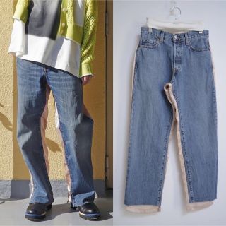 日本製 YEAH RIGHT!! Levis 501切替パッチワークデニムパンツ