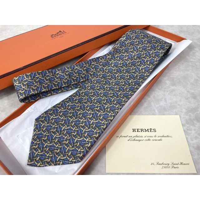 箱付き 美品☆HERMES エルメス ネクタイ シルク100％ 9cm - ネクタイ