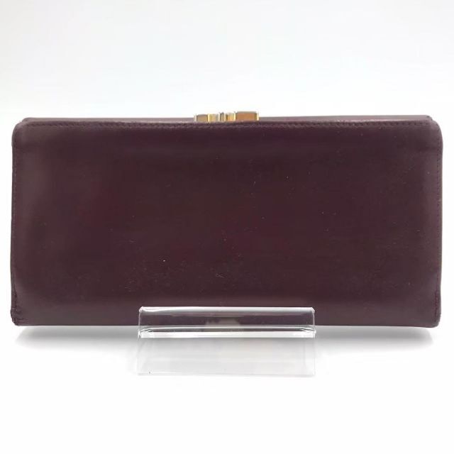 カルティエ Cartier 財布 マストライン ボルドー ゴールド ガマ口 美品-