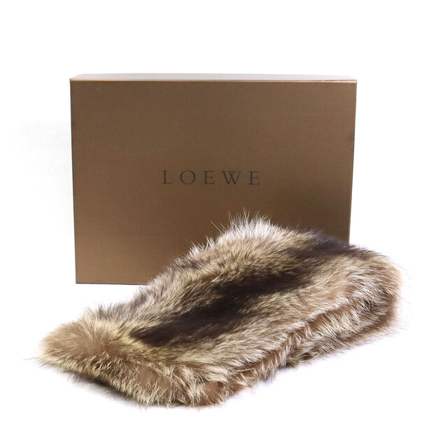 ロエベ LOEWE マフラー ティペット ファー/キュプラ ブラウン レディース 送料無料 r9506a 8