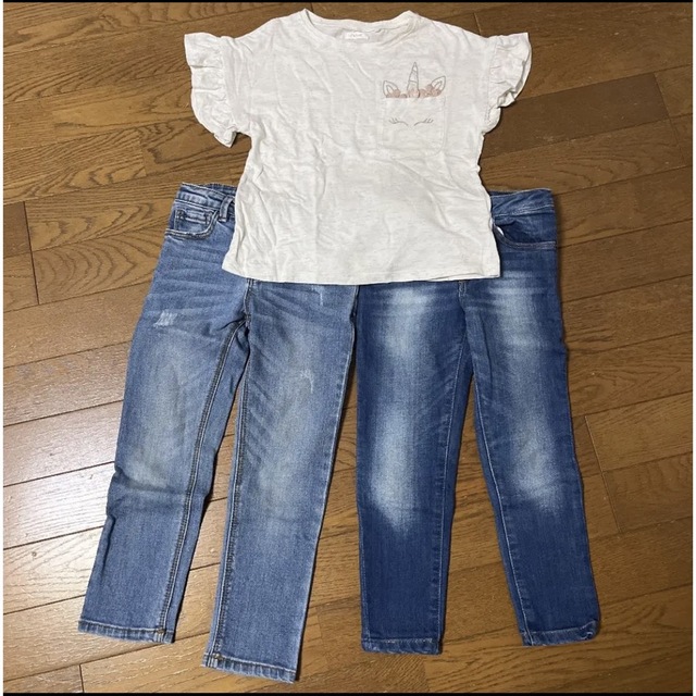 ZARA(ザラ)のZARA デニム2本セット　110センチ キッズ/ベビー/マタニティのキッズ服女の子用(90cm~)(パンツ/スパッツ)の商品写真