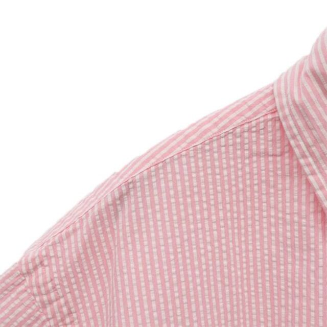 Ralph Lauren(ラルフローレン)のラルフローレン シアサッカー ストライプ 半袖 ボタンダウンシャツ XXL ピンク×ホワイト Ralph Lauren ビッグサイズ メンズ 【中古】  【230526】 メンズのトップス(シャツ)の商品写真