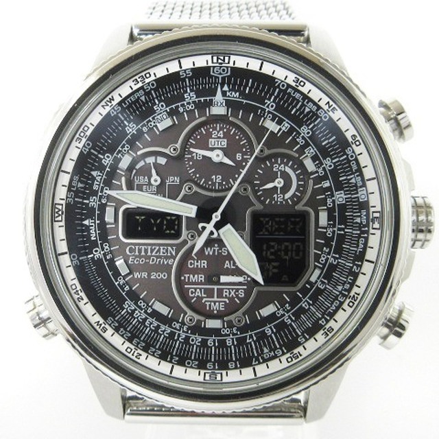 CITIZEN(シチズン)のシチズン プロマスター ナビホーク 腕時計 アナデジ エコドライブ 文字盤 茶 メンズの時計(腕時計(アナログ))の商品写真
