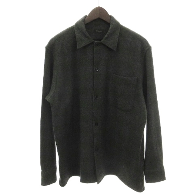 COMOLI(コモリ)のコモリ 美品 20AW ウールチェック オープンカラーシャツ 長袖 緑 1 メンズのトップス(シャツ)の商品写真