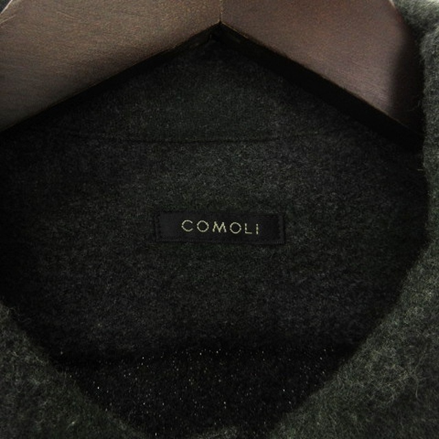 COMOLI(コモリ)のコモリ 美品 20AW ウールチェック オープンカラーシャツ 長袖 緑 1 メンズのトップス(シャツ)の商品写真