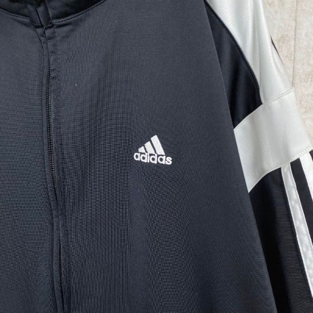 adidas(アディダス)の00s アディダス 3本ライン ストライプ トラックジャケット ジャージ 黒白L メンズのトップス(ジャージ)の商品写真