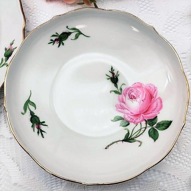MEISSEN - 専用 美品 マイセン ピンクローズ トリオB カップ&ソーサー