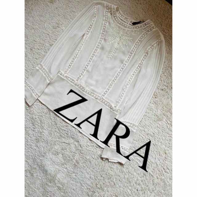 美品　ZARA ザラ　シャツ　ブラウス　トップス　エンブロイダリー　人気　完売