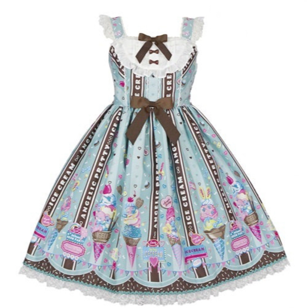 Angelic Pretty - Ice Cream Parlorジャンパースカートミント+バレッタ ...