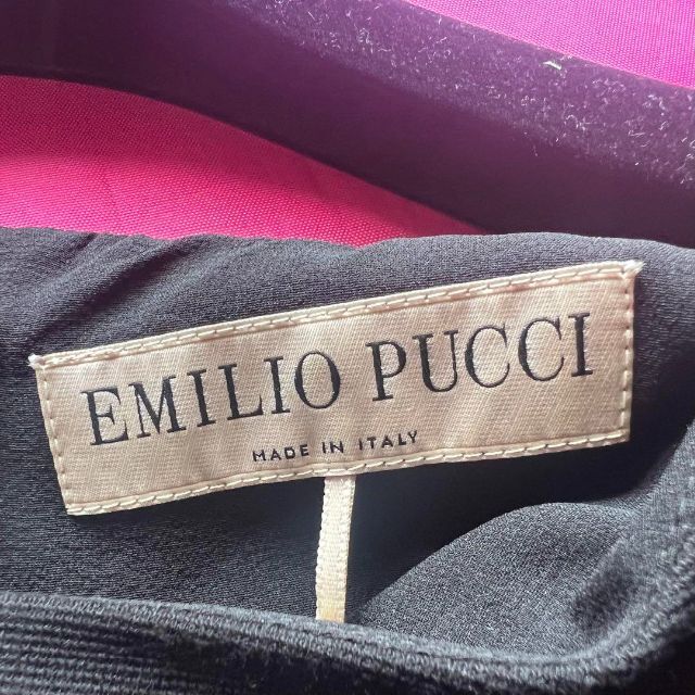 【美品】EMILIO PUCCI レースドッキングワンピース ブラック 膝丈