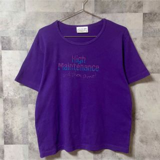 メイドインユーエスエー(MADE IN USA)のレディース　Tシャツ　XLサイズ　紫　ストーン　USA製　Made in USA(Tシャツ(半袖/袖なし))