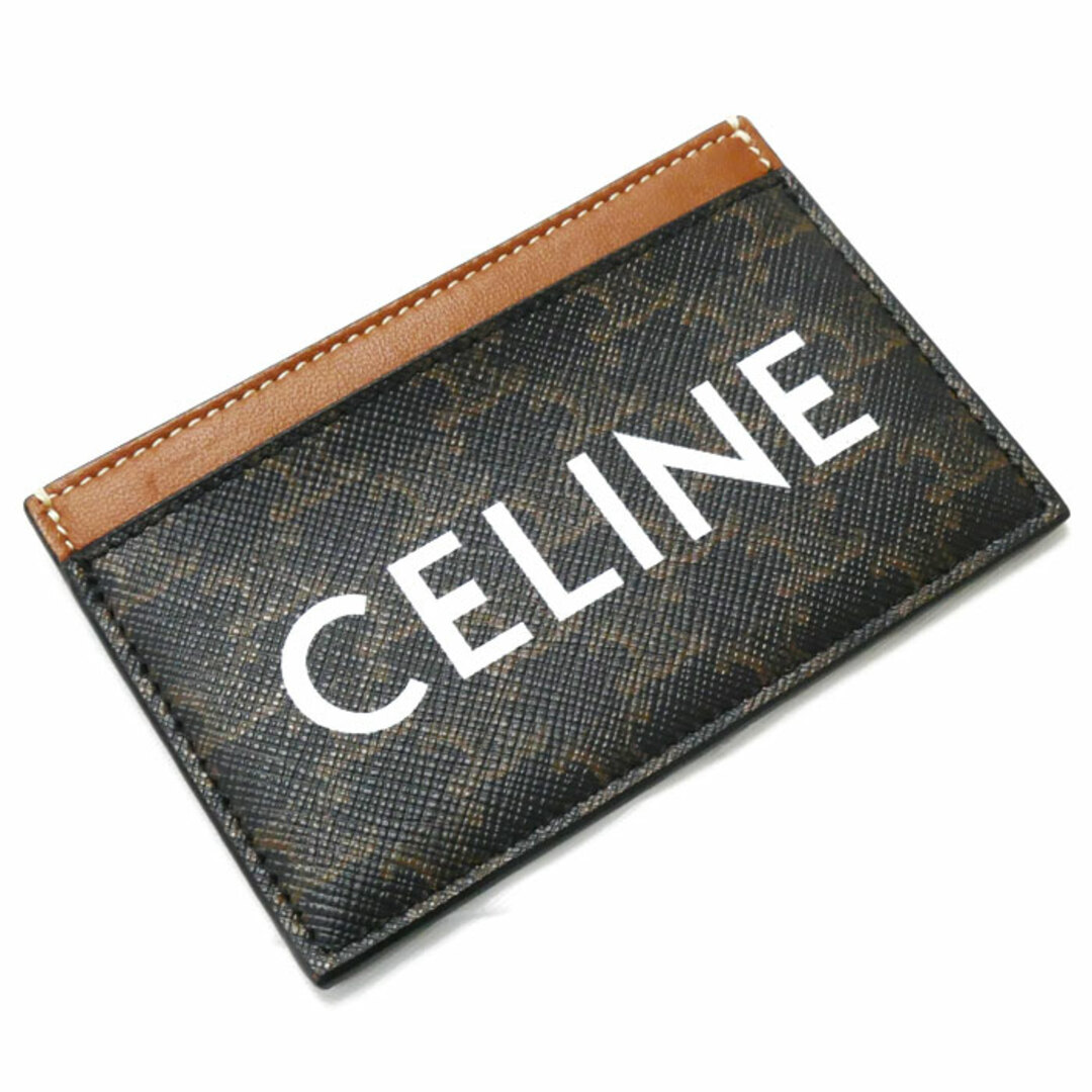 celine(セリーヌ)のCELINE セリーヌ CELINEプリント入り カードケース トリオンフキャンバス ブラウン ブラック 10B702CLY.04LU レディース【中古】【美品】 レディースのファッション小物(パスケース/IDカードホルダー)の商品写真