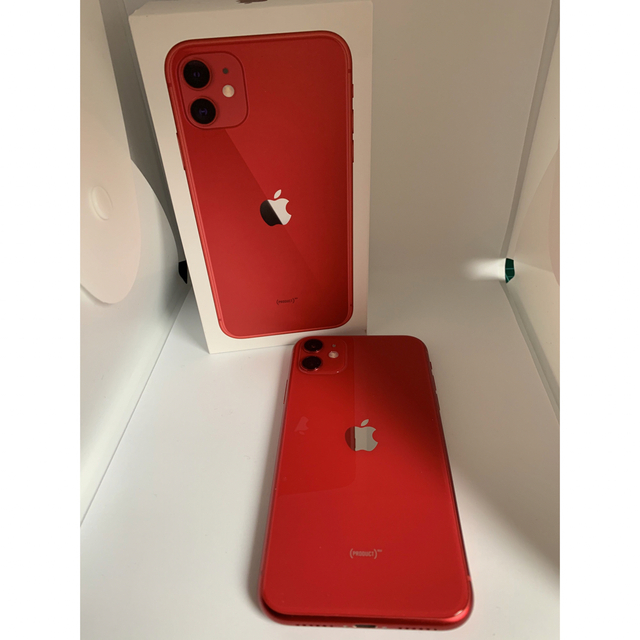 スマホ/家電/カメラiPhone11 64GB RED 箱付き　動作品　一部難