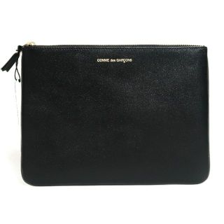 ウォレットコムデギャルソン(WALLET COMME des GARCONS)の新品 COMME des GARCONS レザー ラージ ポーチ 黒 財布(ポーチ)