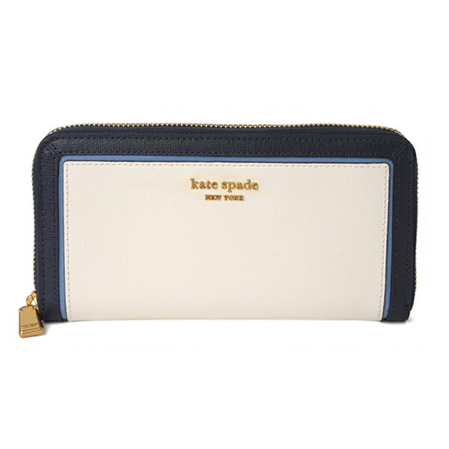 新品 ケイトスペード kate spade 長財布 COLOR BLOCK ZIP AROUND CONTINENTAL WALLET クリームマルチ