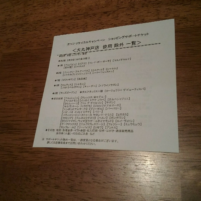 大丸(ダイマル)のエコフ 大丸 関西 ショッピングチケット ７枚 チケットの優待券/割引券(ショッピング)の商品写真