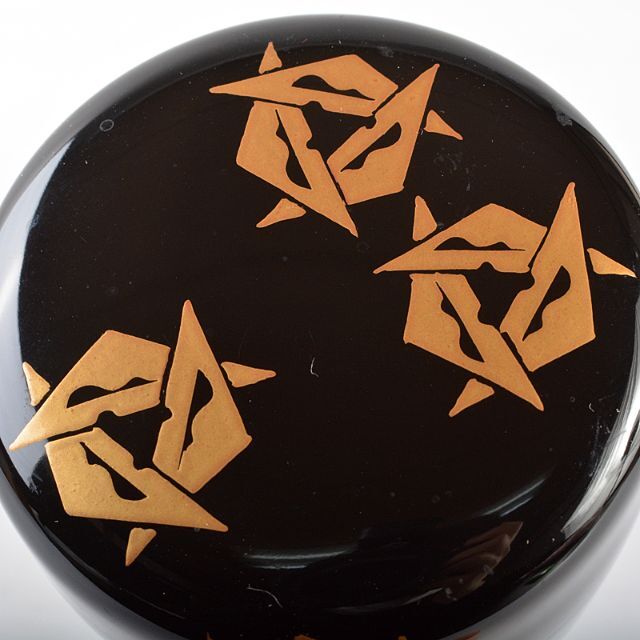 茶道具 輪島塗 岡本陽斎作 鱗鶴蒔絵 黒中棗 共箱 V R5809の通販 茶道具 輪島塗 岡本陽斎作 鱗鶴蒔絵 黒中棗 共箱 V R5809の通販