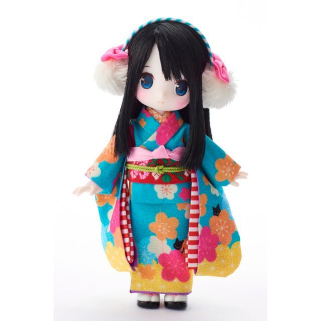 ぬいぐるみ/人形「碧色ねこ」「緋色うさぎ」2体セット chuchu doll HINA HJ限定