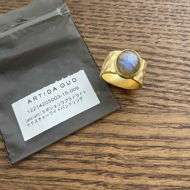 ARTIDA OUDカボションラブラドライトワイドバンドリング 11号-
