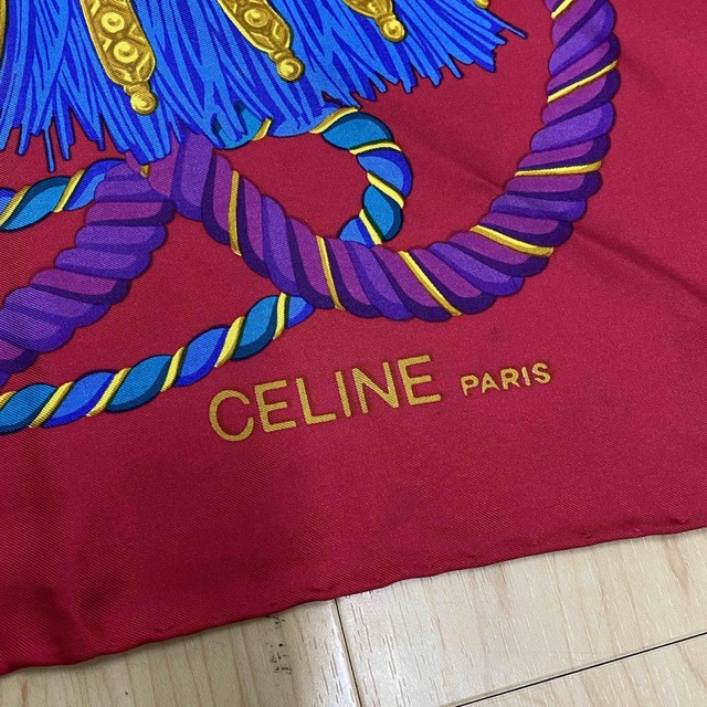 celine(セリーヌ)のCELINE セリーヌ スカーフ　レッド　ロープ　タセッル　no.4 レディースのファッション小物(バンダナ/スカーフ)の商品写真