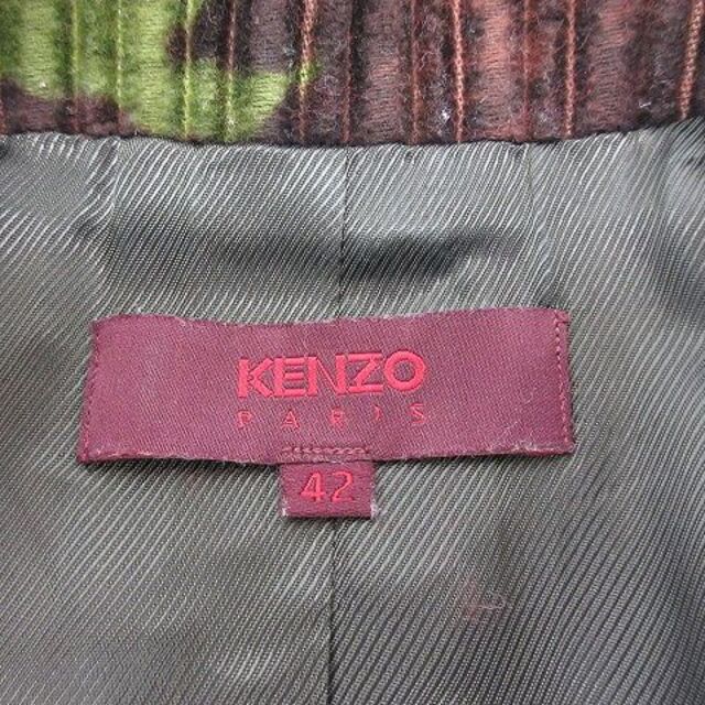 ケンゾー KENZO テーラード ジャケット 花柄 ダークグリーン NGA3546cm袖丈