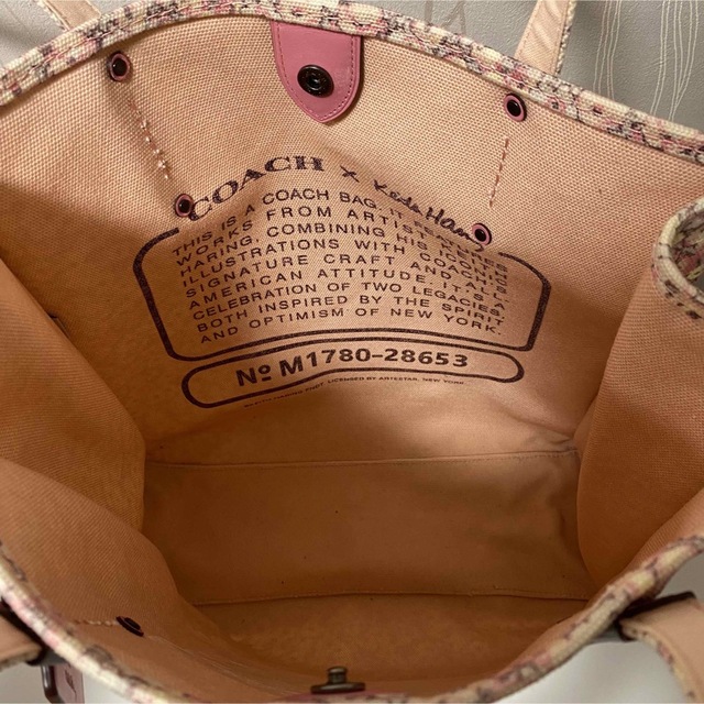 美品 コーチ キースヘリング コラボ キャンバス トートバッグ