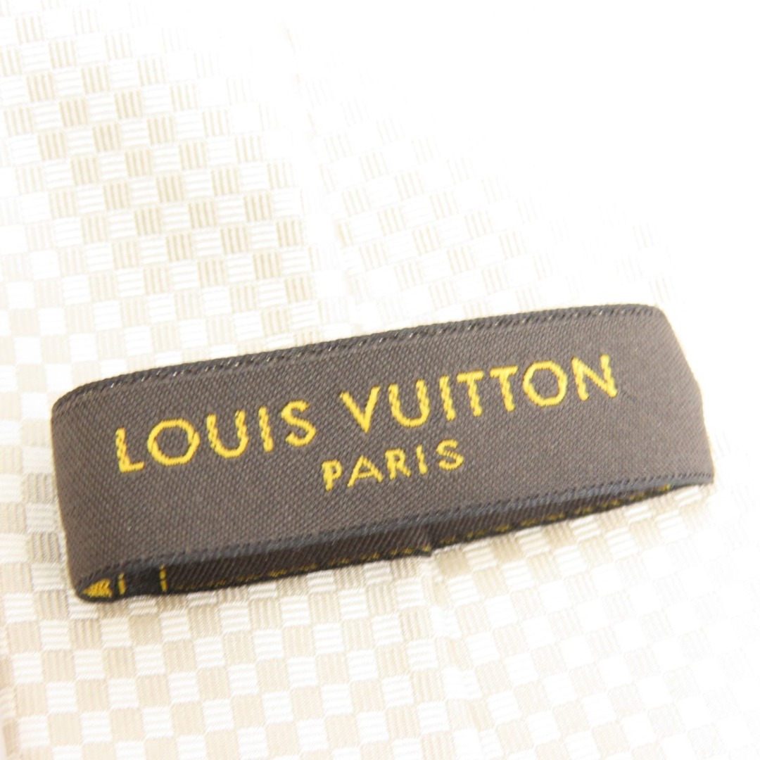未使用品 LOUIS VUITTON ルイヴィトン 通勤 ビジネス Yシャツ スーツ マイクロダミエ ネクタイ シルク アイボリー 4