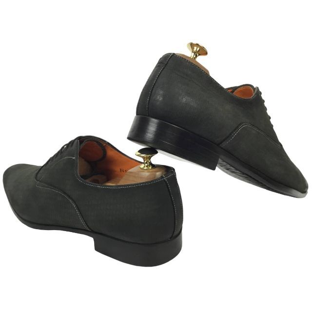 伊製 Santoni サントーニ スクェアトゥヌバックスキンシューズ サイズ