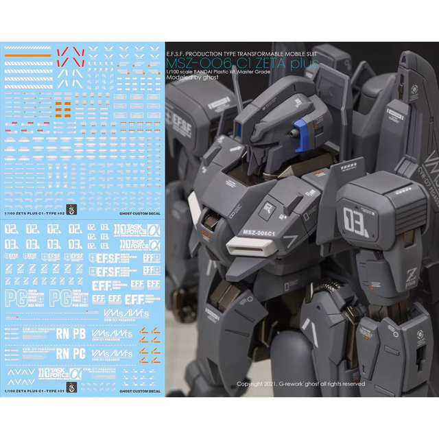 MG 1/100 ゼータプラス(ユニコーンVer.)用水転写式 MG 1/100 ゼータプラス(ユニコーンVer.)用水転写式