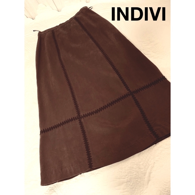 INDIVI(インディヴィ)のINDIVI ロングスカート スェード風 レディースのスカート(ロングスカート)の商品写真