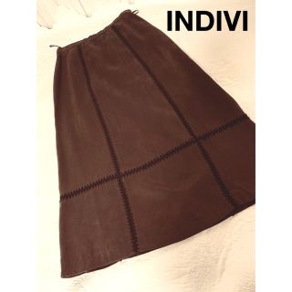 インディヴィ(INDIVI)のINDIVI ロングスカート スェード風(ロングスカート)