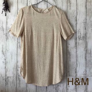 エイチアンドエム(H&M)の【H&M】ラウンドヘムカットソー ベージュ ドット(カットソー(半袖/袖なし))