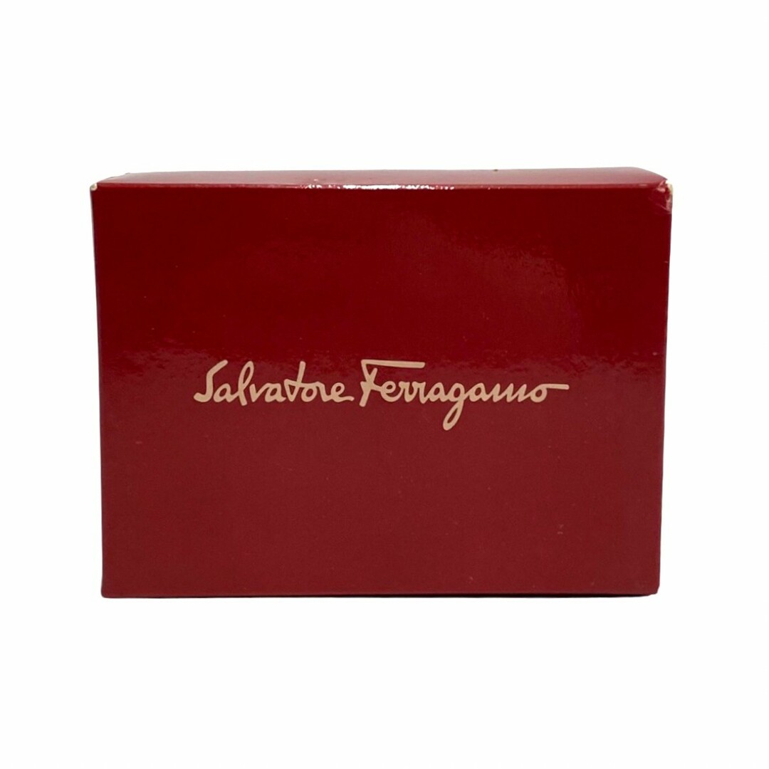 Salvatore Ferragamo(サルヴァトーレフェラガモ)の極 美品 保存箱付 Salvatore Ferragamo フェラガモ ヴァラリボン 金具 レザー 本革 二つ折り 小銭入れ コインケース カードケース 黒 16046 レディースのファッション小物(コインケース)の商品写真