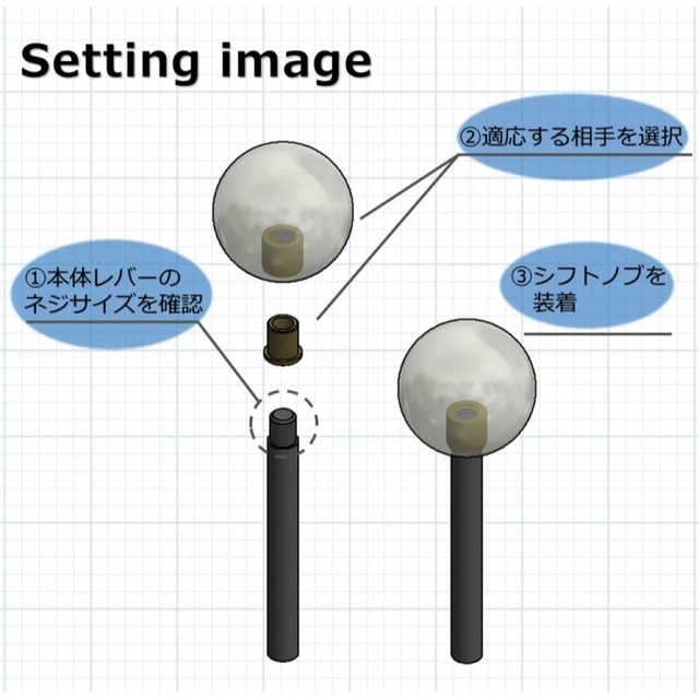 シフトノブ変換アダプター　口径変換アダプター　M12x1.25→M10x1.25 自動車/バイクの自動車(汎用パーツ)の商品写真