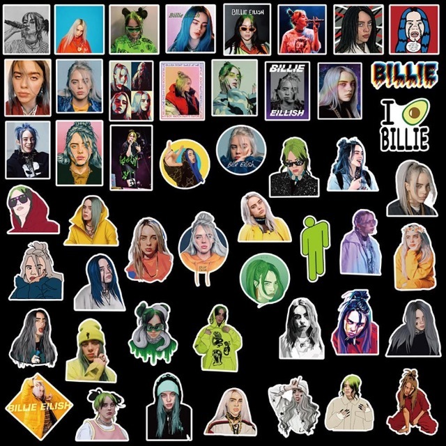 ビリーアイリッシュ ステッカー 50枚セット Billie Eilish シール エンタメ/ホビーのタレントグッズ(ミュージシャン)の商品写真