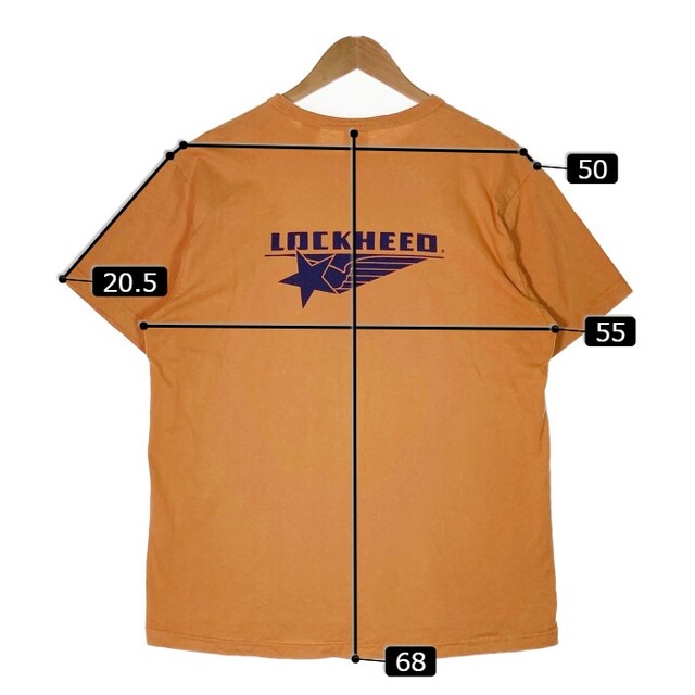 Buzz Rickson's(バズリクソンズ)の★バズリクソンズ LOCKHEED MARTIN ミリタリー Ｔシャツ オレンジ メンズのトップス(Tシャツ/カットソー(半袖/袖なし))の商品写真