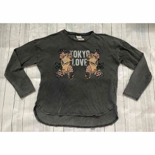 ザラキッズ(ZARA KIDS)の【未使用】ザラ トラ Tシャツ 長袖 グレー 152cm(Tシャツ/カットソー)