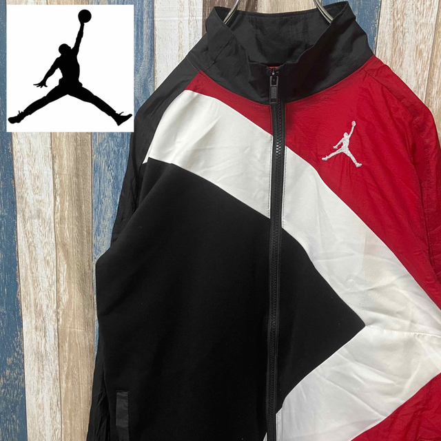 Men's ジョーダン ナイロンジャケット 赤×白×黒 | フリマアプリ ラクマ