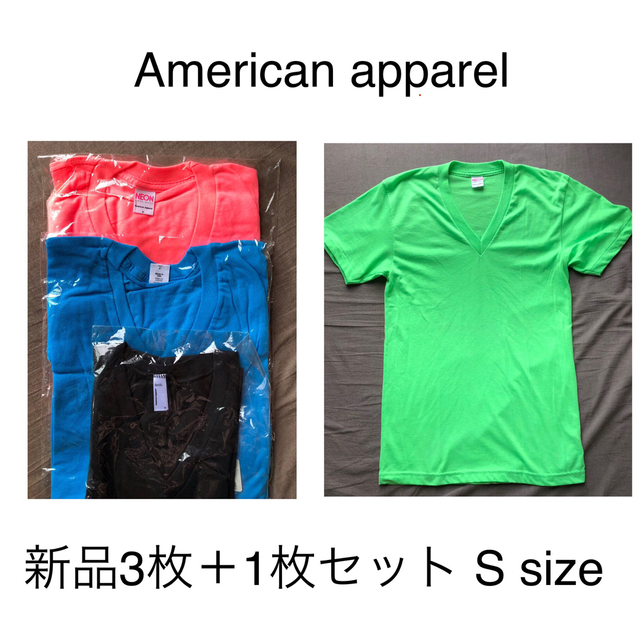 American Apparel(アメリカンアパレル)の新品 American apparel ネオンカラーＶネックTシャツセット販売 メンズのトップス(Tシャツ/カットソー(半袖/袖なし))の商品写真