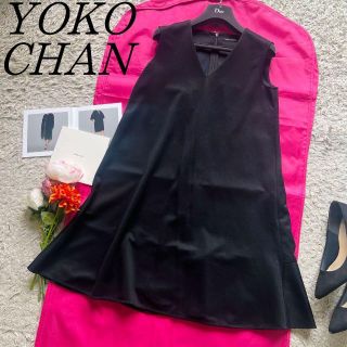 YOKO CHAN - 【美品】YOKO CHAN フレアワンピース ブラック Vネック