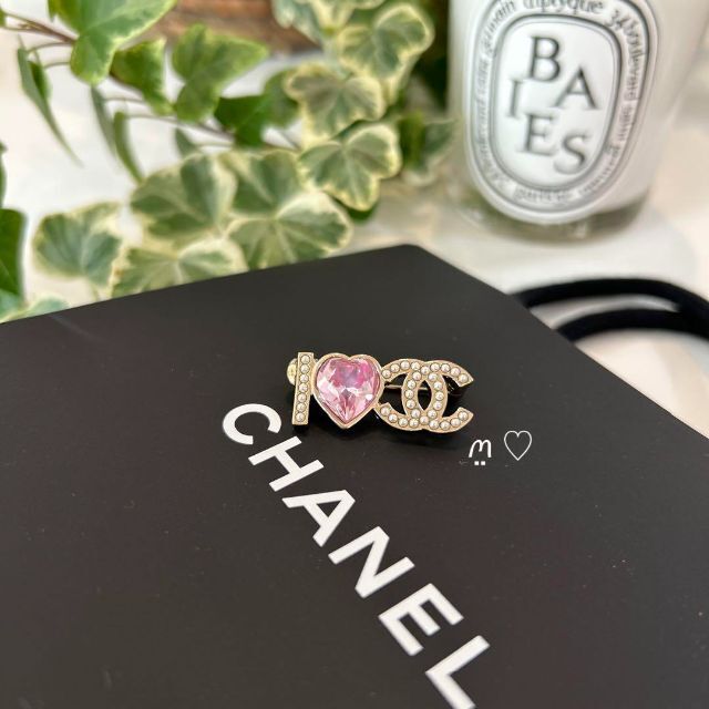 CHANEL　シャネル　ココマーク　ピンクハート　パールブローチ　希少品