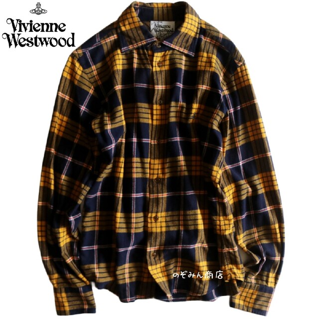 【Vivienne Westwood】長袖シャツ　チェック　ロゴ　日本製★