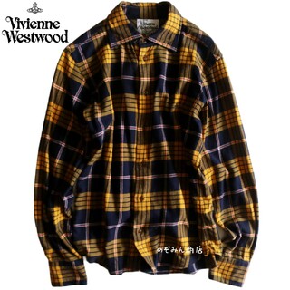 ヴィヴィアンウエストウッド(Vivienne Westwood)の【Vivienne Westwood】長袖シャツ　チェック　ロゴ　日本製★(シャツ)