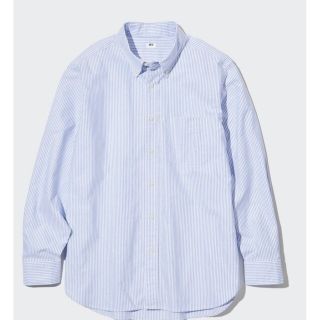 ユニクロ(UNIQLO)のUNIQLO  オックスフォードストライプシャツ  Lサイズ(シャツ/ブラウス(長袖/七分))